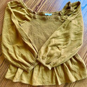 Madewell Mustard Color Peplum Blouse